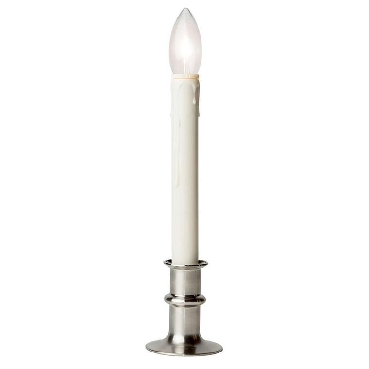 Battery Candle Dual Intensity LED-Timer Brush Nickel