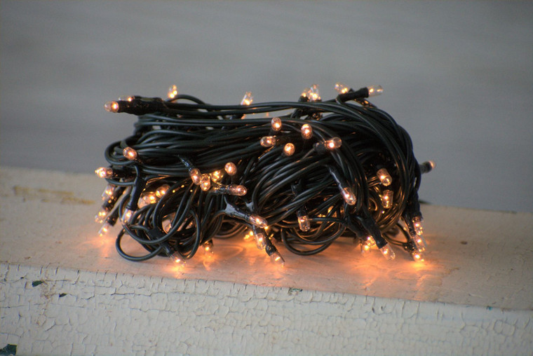 100 Clear Incandescent Rice Lights on Green Cord - WHD Floral