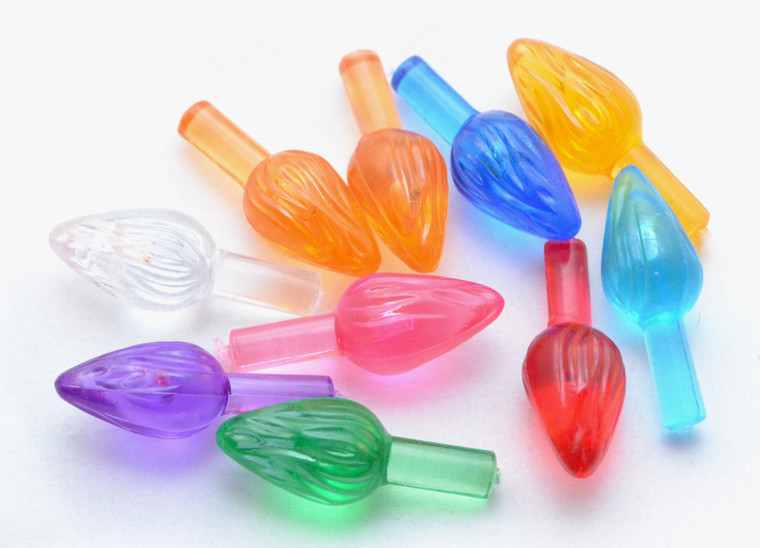 Medium Twist Ceramic Tree Bulbs, 10 Pack Multi