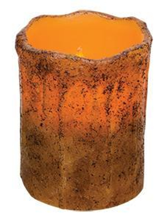 Pillar, Burnt Mustard 4" Grungy