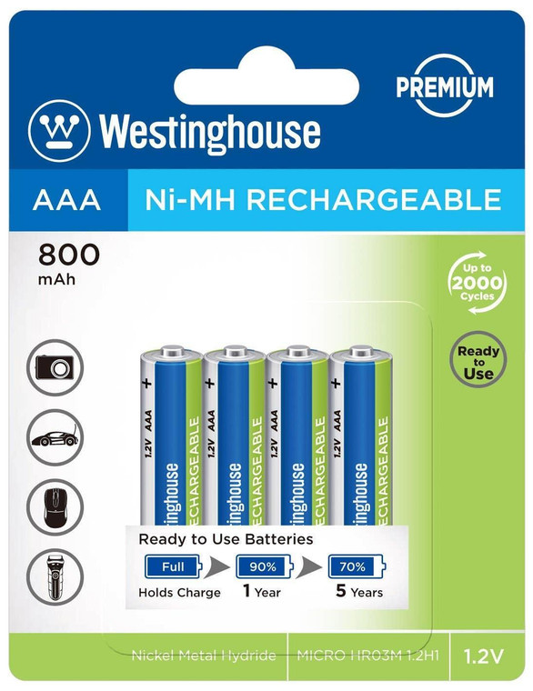 AAA Rechargeable  4 Pack - Works With Solar Lights