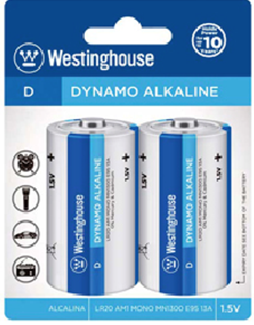 Alkaline D  - 2 Pack Westinghouse