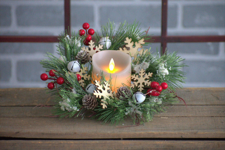 Sleigh Bells 6.5" Candle Ring