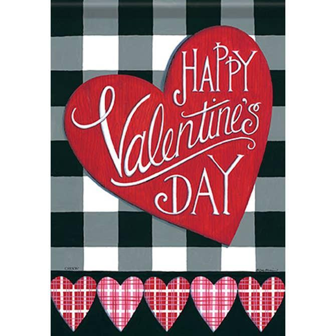 Garden Flag Buffalo Plaid Valentine