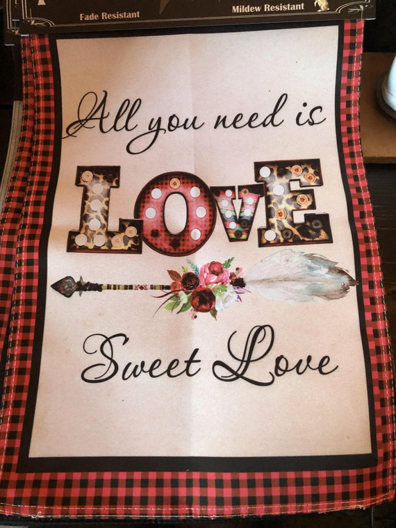 Flags Galore - Garden Flag - All You Need Is Love
