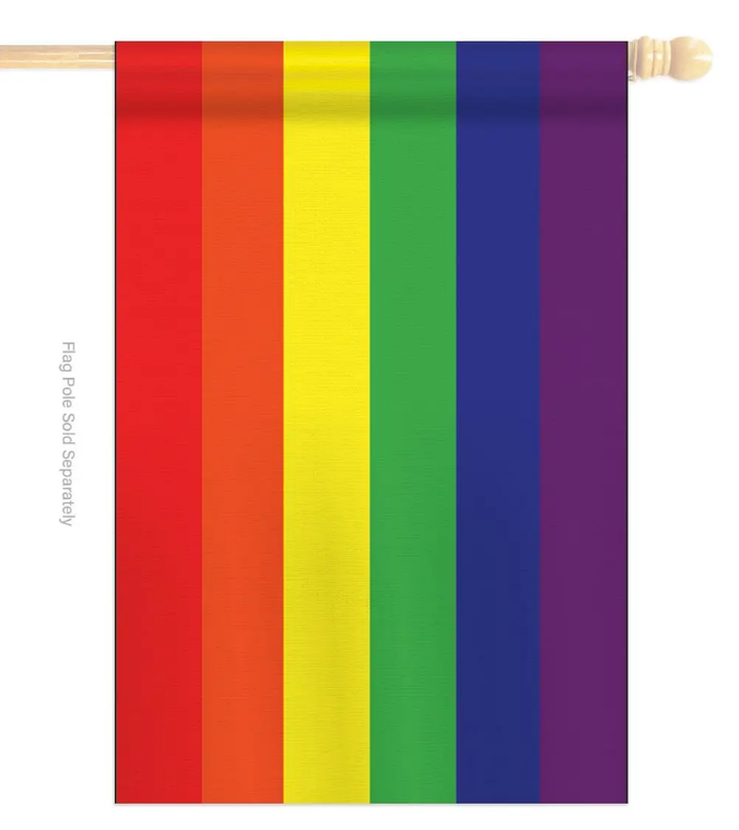 Rainbow Pride Embroidered House Flag - Two Group Flag Co.