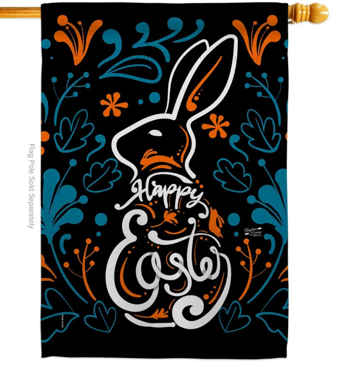 Colorful Bunny House Flag - Two Group Flag Co.