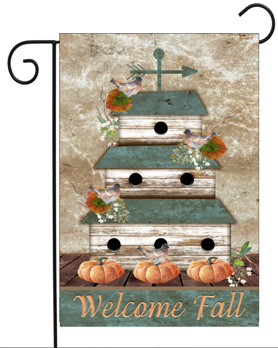 Primitive Birdhouse, Garden Flag - Flags Galore