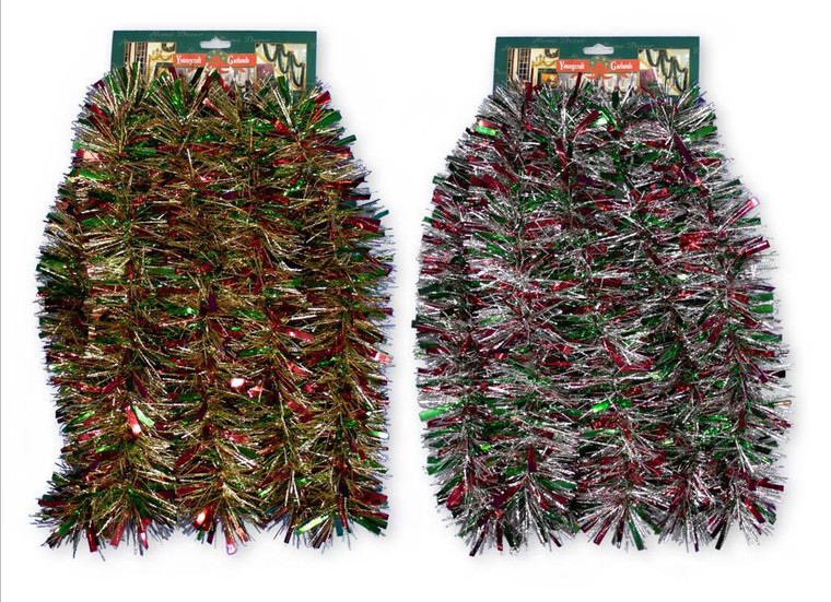 Wide Cut Tinsel Ice Garland Garland 10'