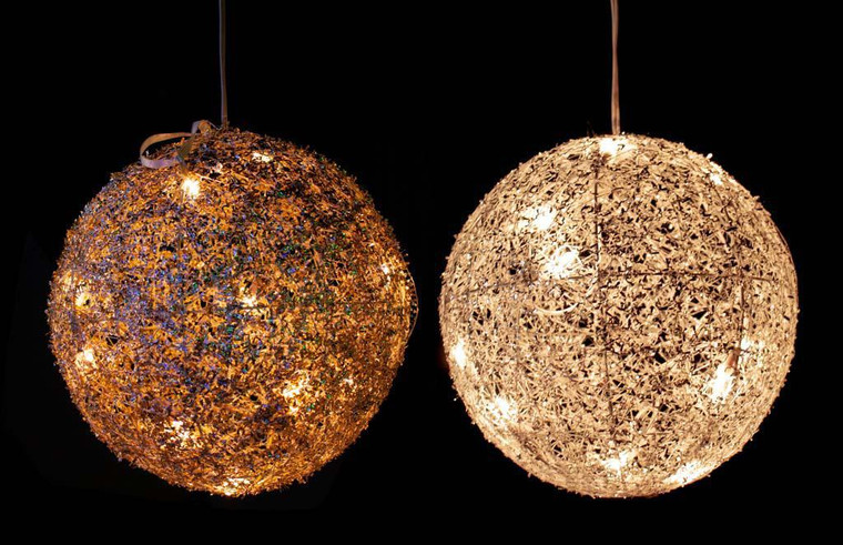 10" Lighted Glitter Sphere with Lights - Indoor or Outdoor