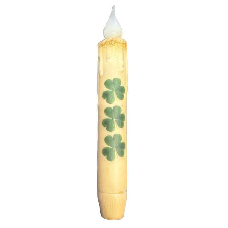 Large Shamrocks Battery Taper Candle