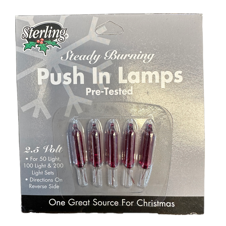 Red 2.5 Volt Incandescent Miniature Replacement Bulbs, 5 Pack - Sterling