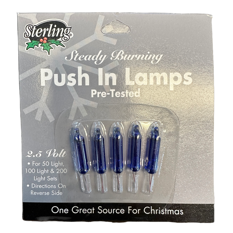 Blue 2.5 Volt Incandescent Miniature Replacement Bulbs, 5 Pack - Sterling