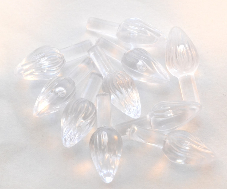 Medium Twist 10 Pack Crystal (Clear) - Ceramic Christmas Tree Bulbs