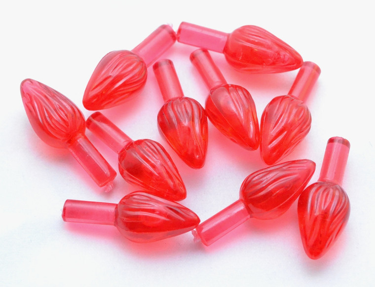 Medium Twist 10 Pack Red - Ceramic Christmas Tree Bulbs