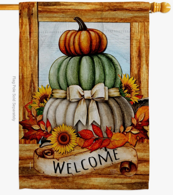 Pumpkin Trio House Flag - Two Group Flag Co.