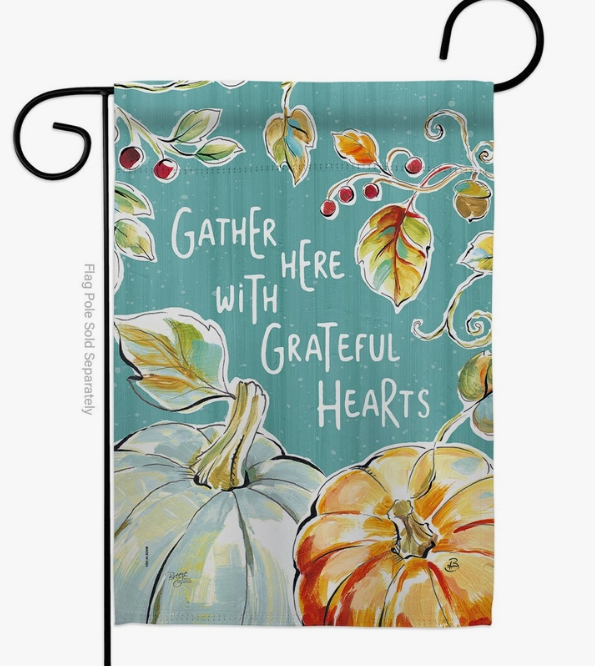 Gather Here Pumpkin Garden Flag - Two Group Flag Co.
