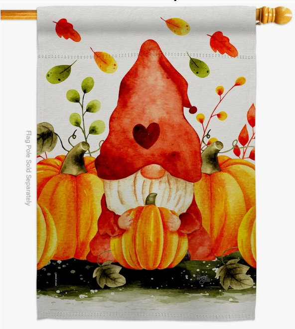 Pumpkin Patch Gnome House Flag - Two Group Flag Co.