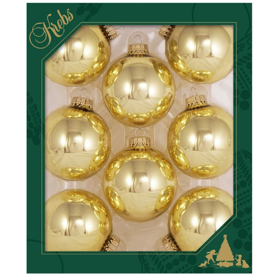 2 5/8" Aztec Gold Glass Ball Ornament Box Set
