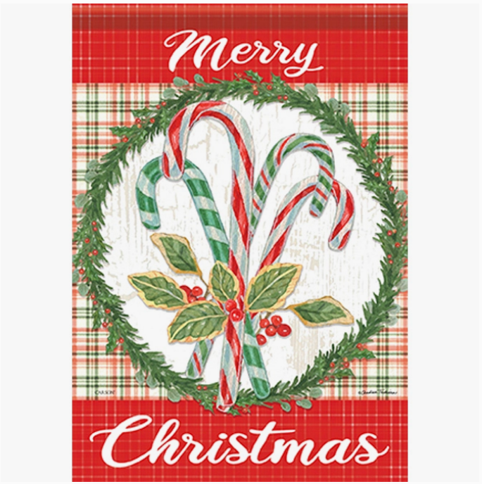 Candy Canes Christmas Garden Flag
