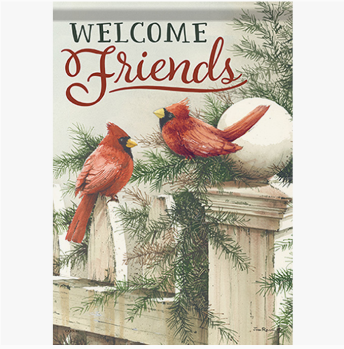Cardinals & Pine Winter Garden Flag - Carson