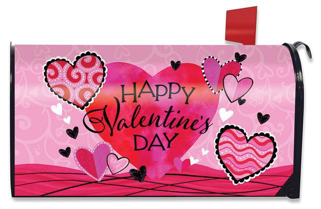 Valentine's Patterned Hearts Mailbox Cover - Briarwood
