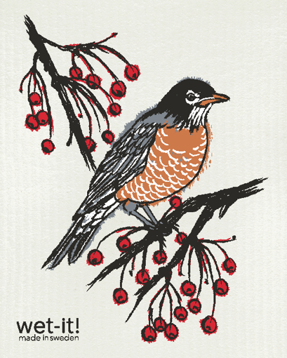Swedish Dishcloth American Robin