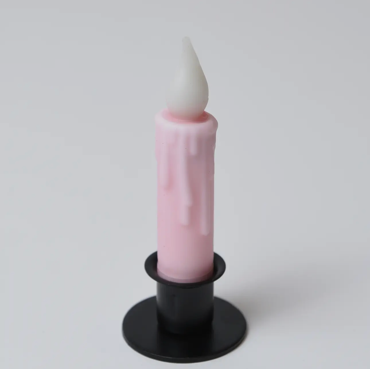 Pink 4" Battery Taper Candle - Wax Dipped