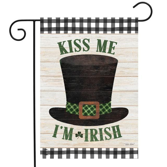 Kiss Me I'm Irish Hat Garden Flag - St. Patrick's