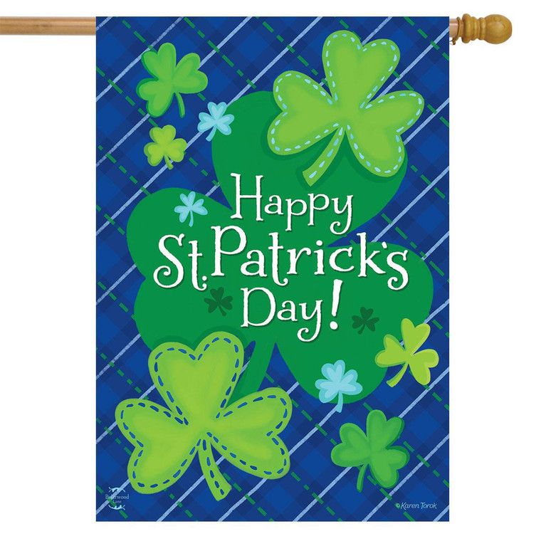 Happy Shamrock's House Flag - St. Patrick's