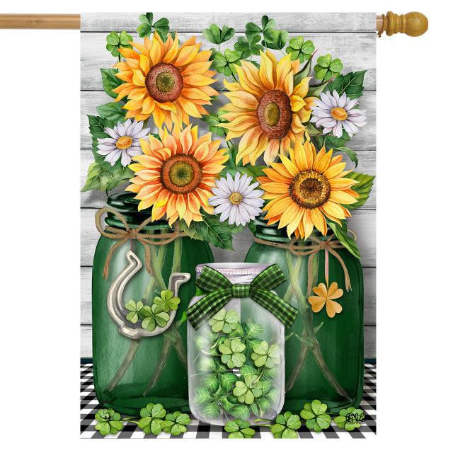 Irish Mason Jars House Flag - St. Patrick's