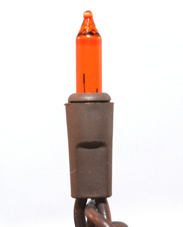 20 Mini Incandescent Amber Lights on Brown Wire - CWI