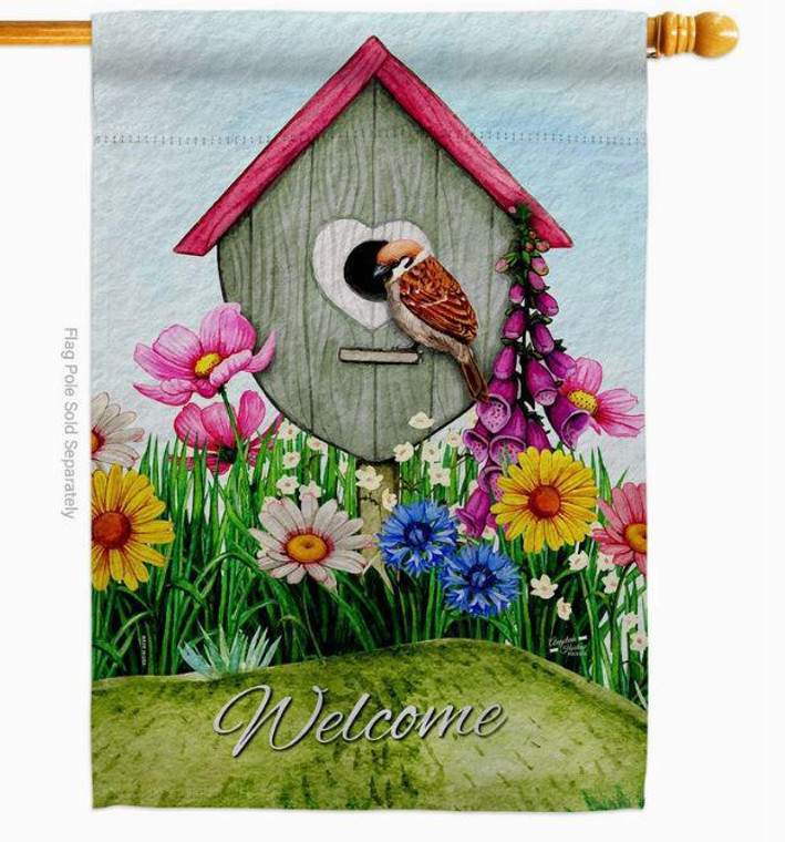Spring Birdhouse w/ Bird House Flag - Two Group Flag Co.