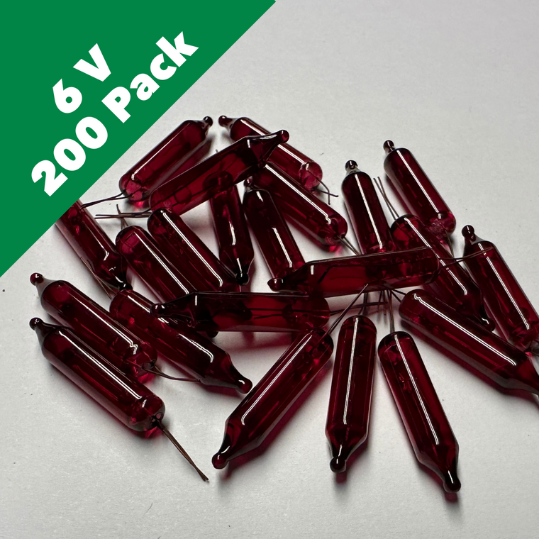 6 Volt Red Mini Incandescent Bulb - Bulk 200 Bulbs