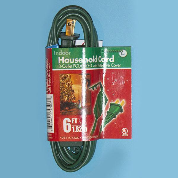 6' Indoor Extension Cord - Three Color Choices