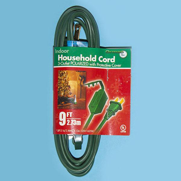 9' Indoor Extension Cord - Three Color Choices