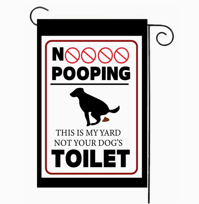 Garden Flag No Pooping Dog - Flags Galore