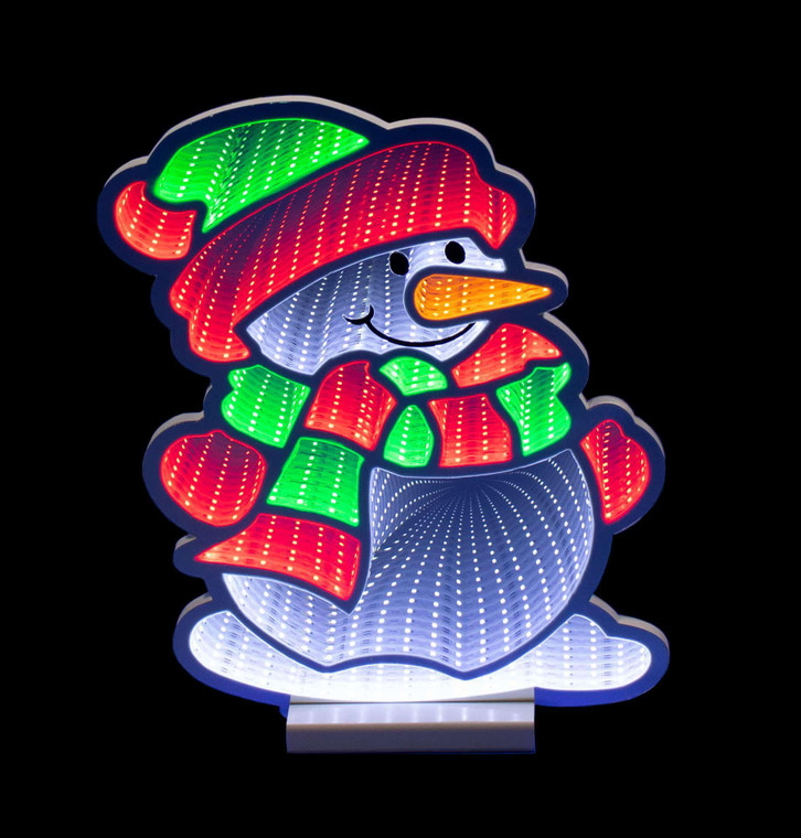Infinity Lights Snowman with Knit Hat 16"
