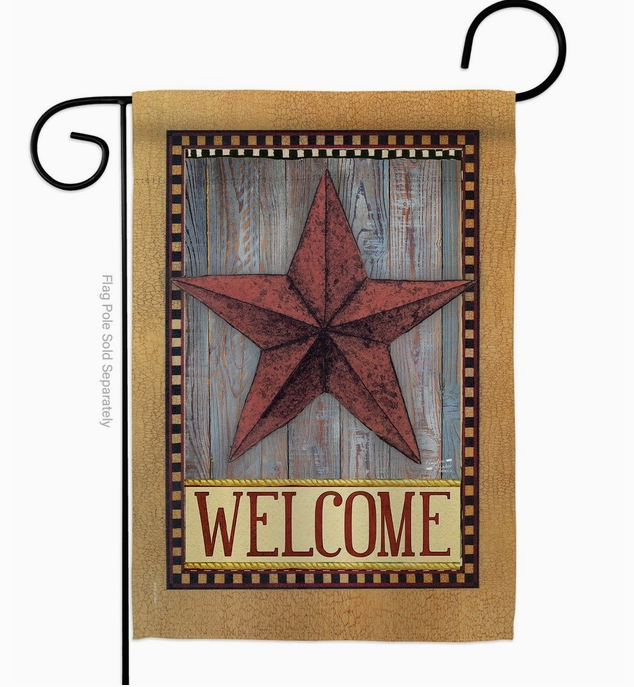 Welcome Country Barn Star Garden Flag - Two Group Flag Co.