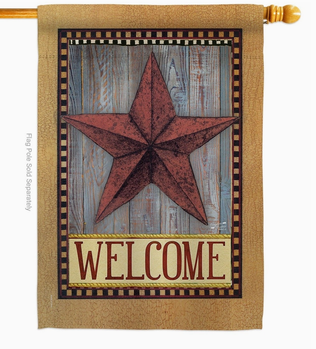 Welcome Country Barn Star House Flag - Two Group Flag Co.