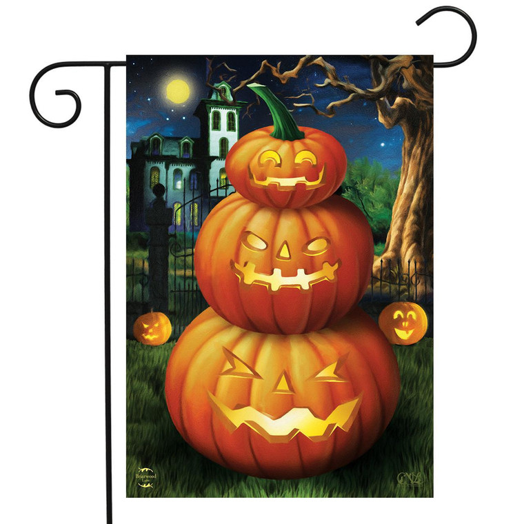 Spooky Jack O Lanterns Halloween Garden Flag - Briarwood Lane