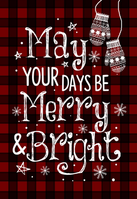 Merry & Bright Christmas House Flag - WHD Floral