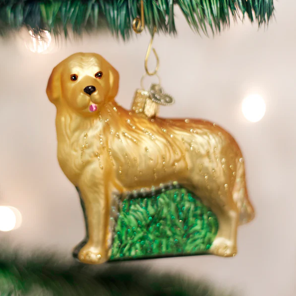 Old World Standing Golden Retriever Ornament
