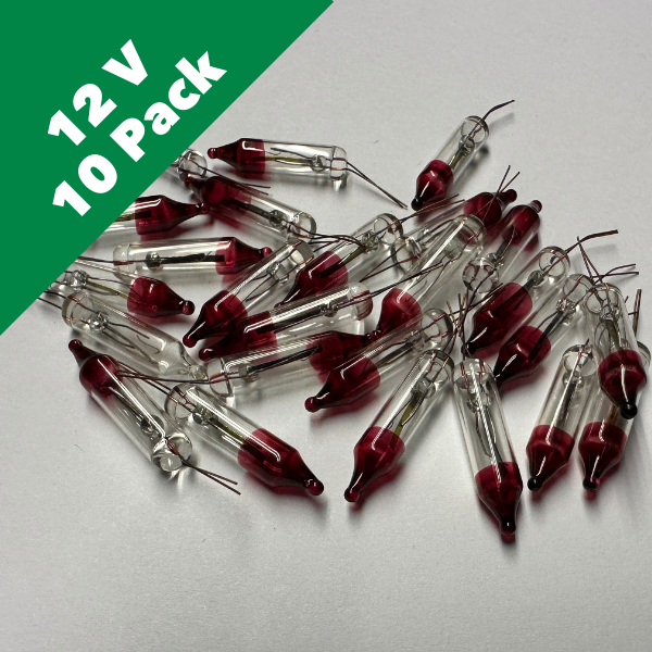 12 Volt Flasher Mini Incandescent Bulb - 10 Bulbs