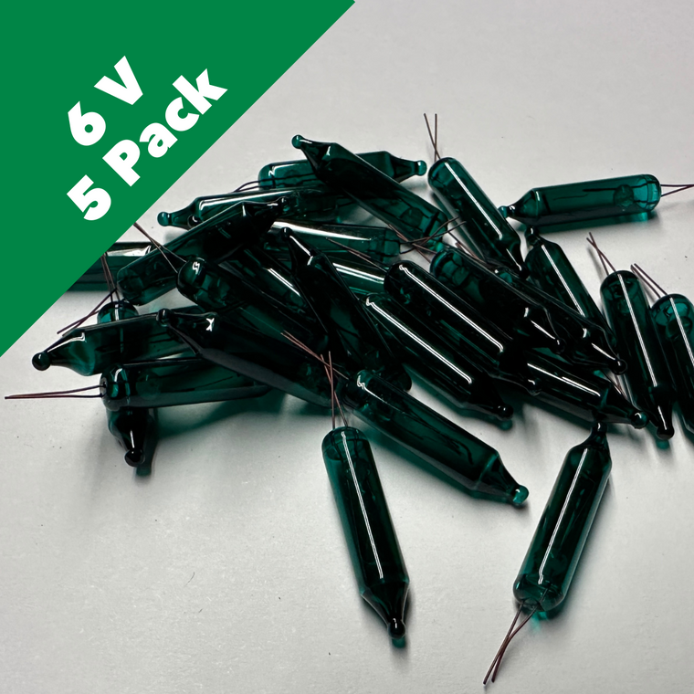 6 Volt Green Mini Incandescent Bulb - 5 Bulbs