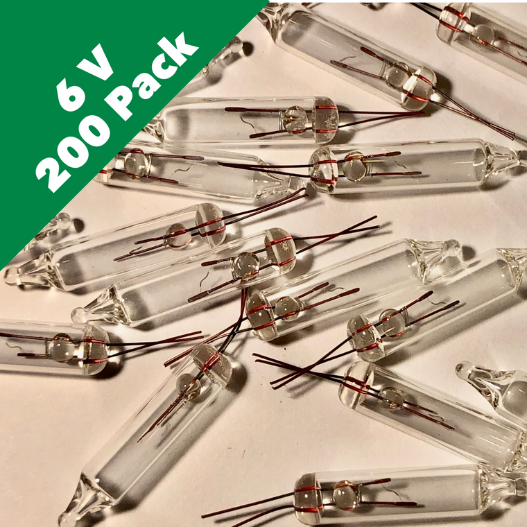 6 Volt Clear Mini Incandescent Bulbs - Bulk 200 Bulbs