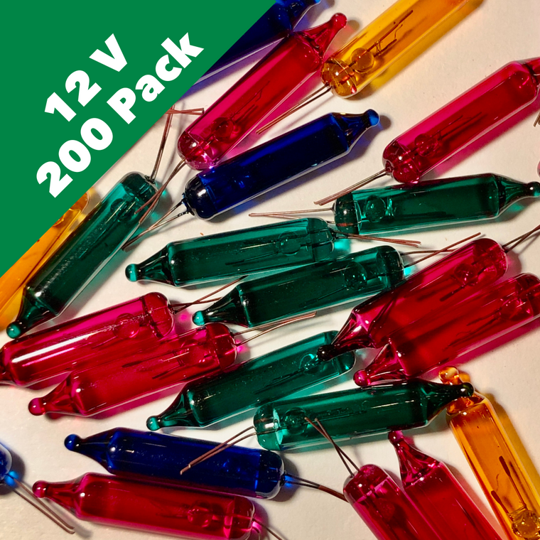 12 Volt Multi Mini Incandescent Bulbs - Bulk 200 Bulbs