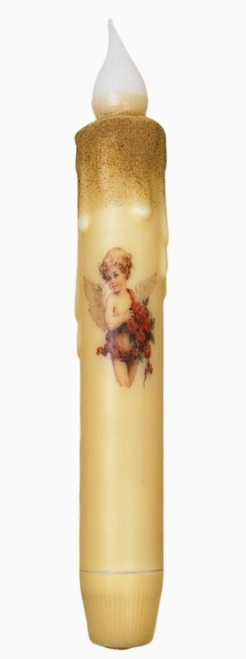 Cupid Valentine's Day 7" Battery Taper Candle - Wax Dipped