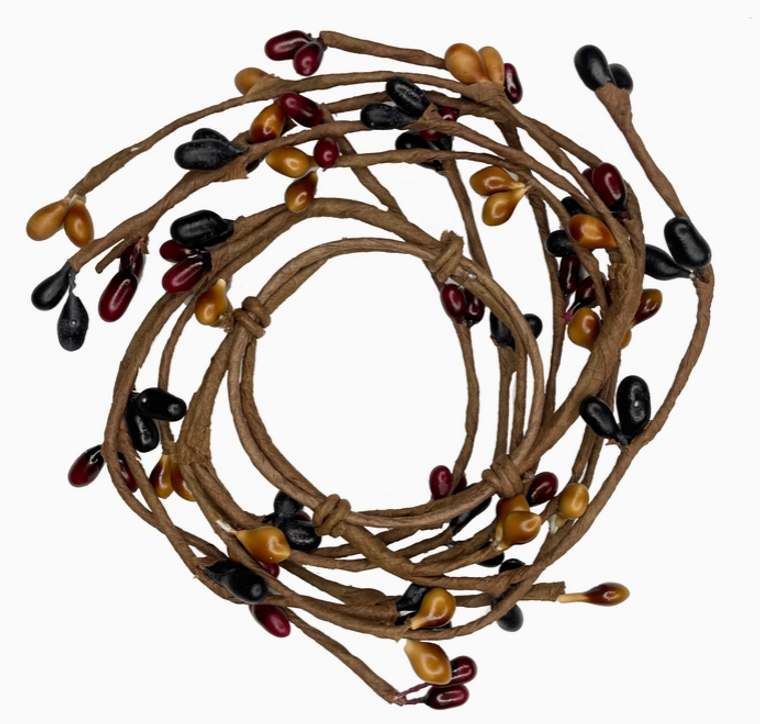 Brown, Black & Burgundy Pip Berry 1.5" Candle Ring