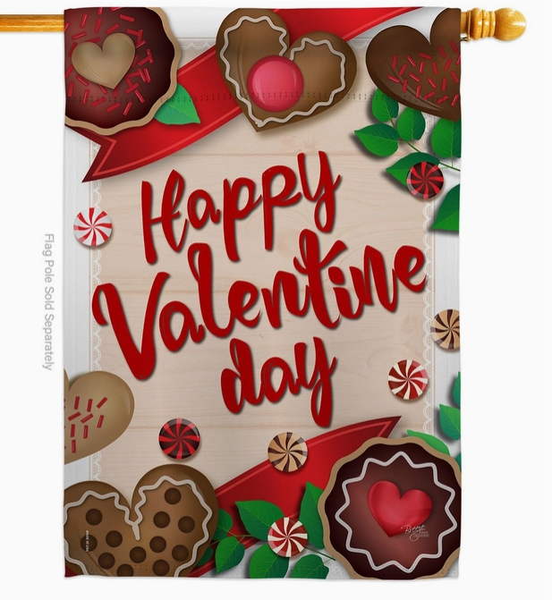 Happy Valentine's Chocolate House Flag - Two Group Flag Co.